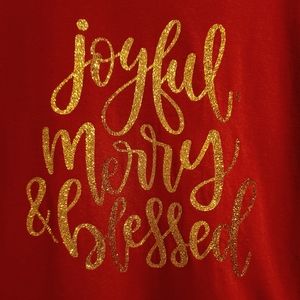 "JOYFUL, MERRY &  BLESSED" graphic T-Shirt -Holiday NWOT